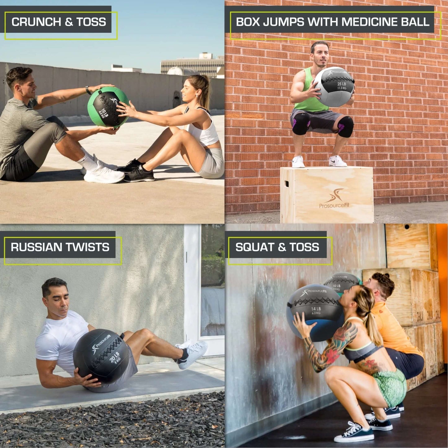 Soft Medicine Balls with Color-Coded Weights, 20 Lb