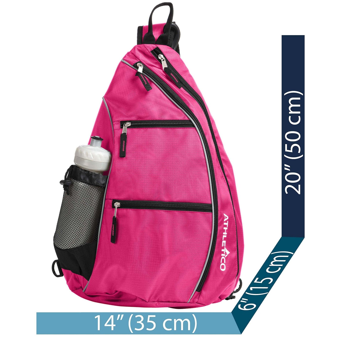 Sling Bag - Crossbody Backpack for Pickleball, Tennis, Racketball, and Travel for Men and Women (Pink)