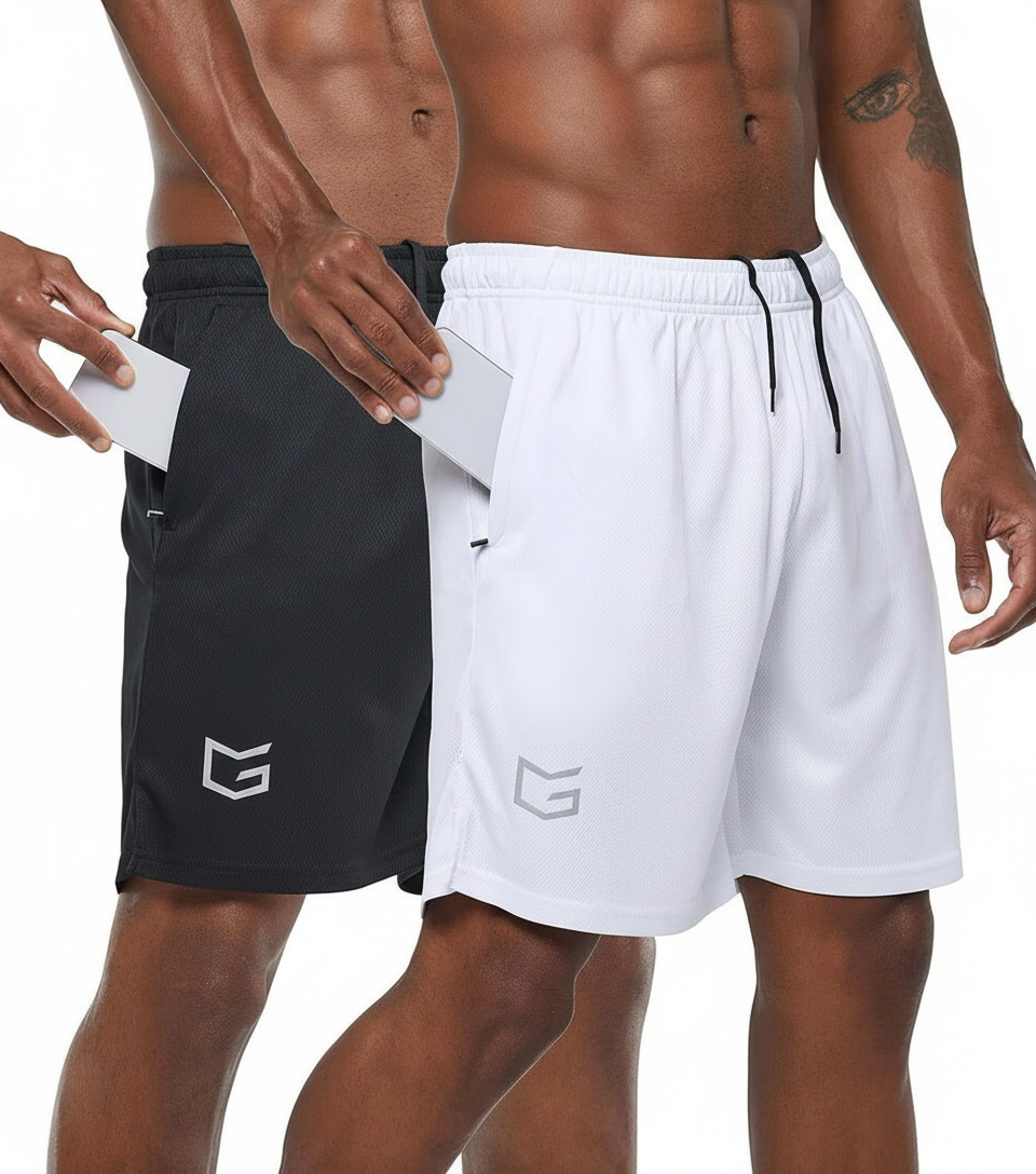 G Gradual Men's 2 Pack Workout Shorts