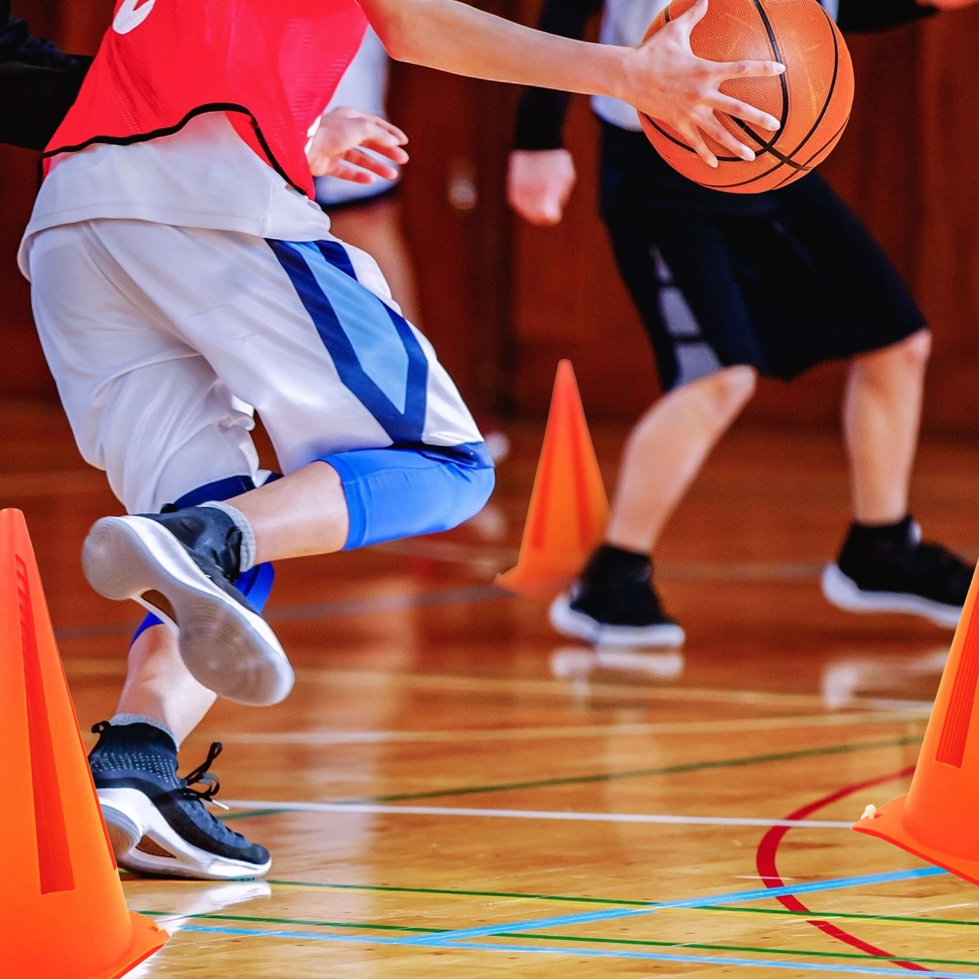 9" Orange Field Cones 10 Pack, Durable PVC Material, 5.25" Square Base, 1.25 Lbs, New