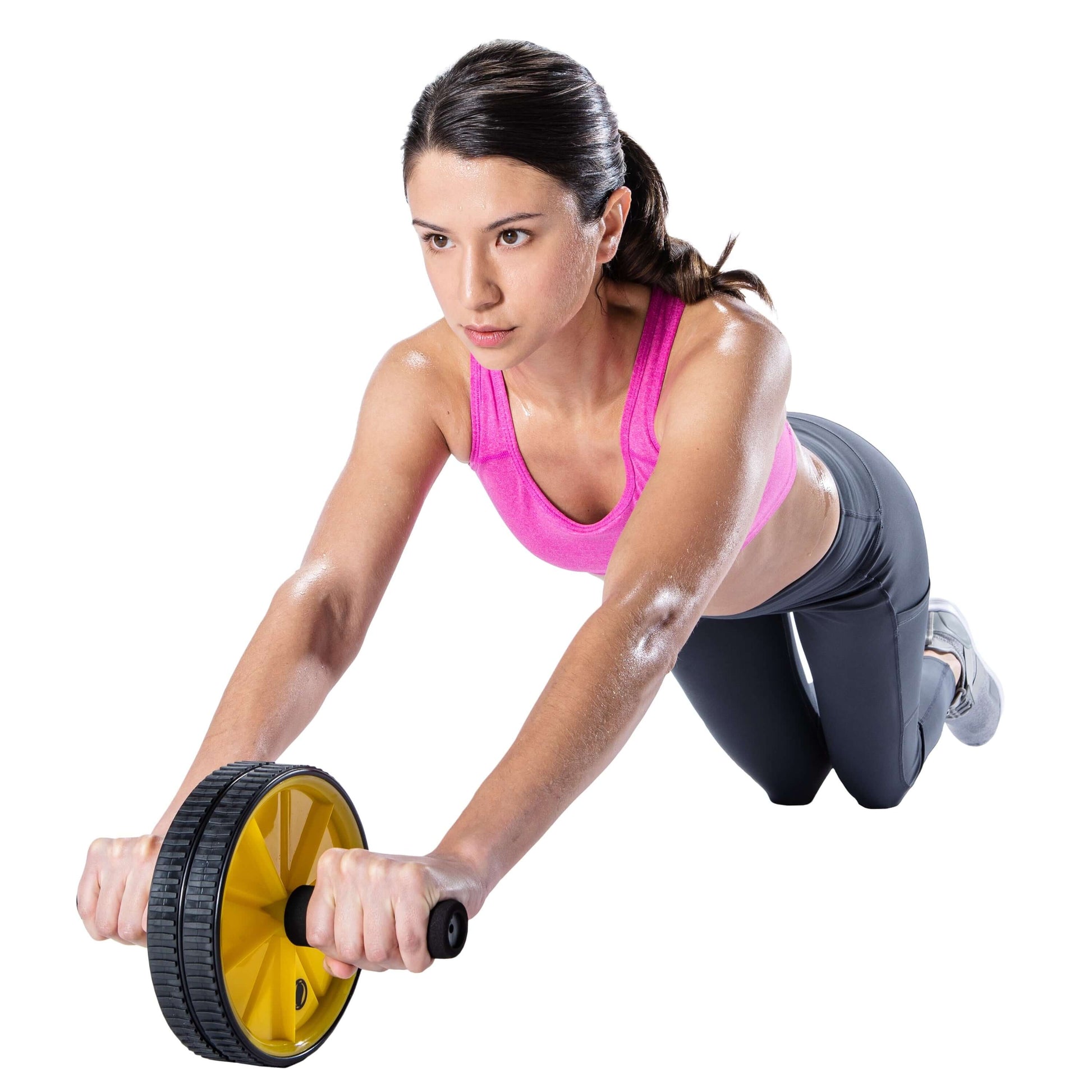 Dual Ab Wheel, 7" Diameter, Core Strength, Abdominal Trainer