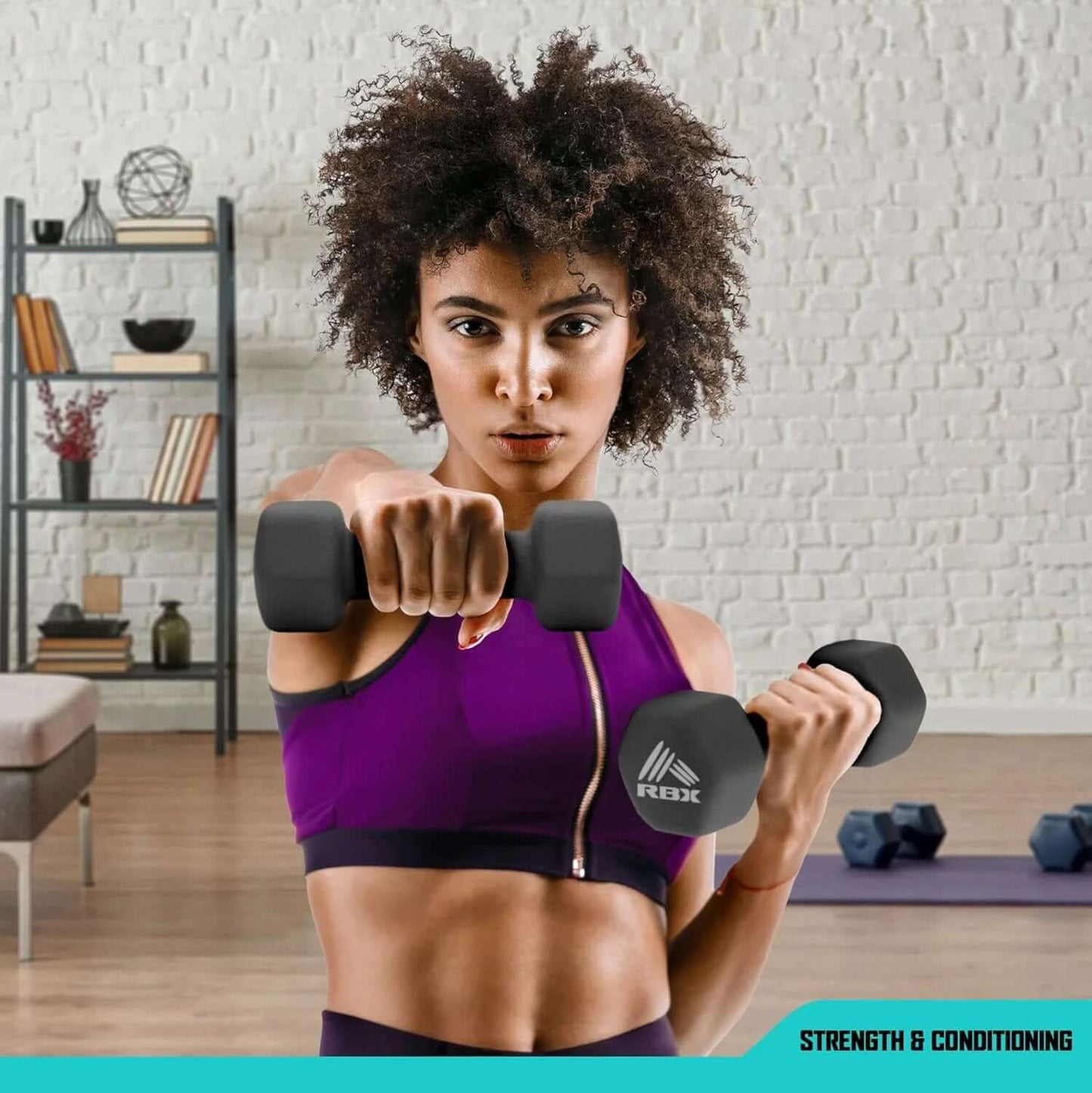 Weights Dumbbells Set - Neoprene Arm Weights with Non-Slip Grip, Training, Workout, Fitness, 10Lb