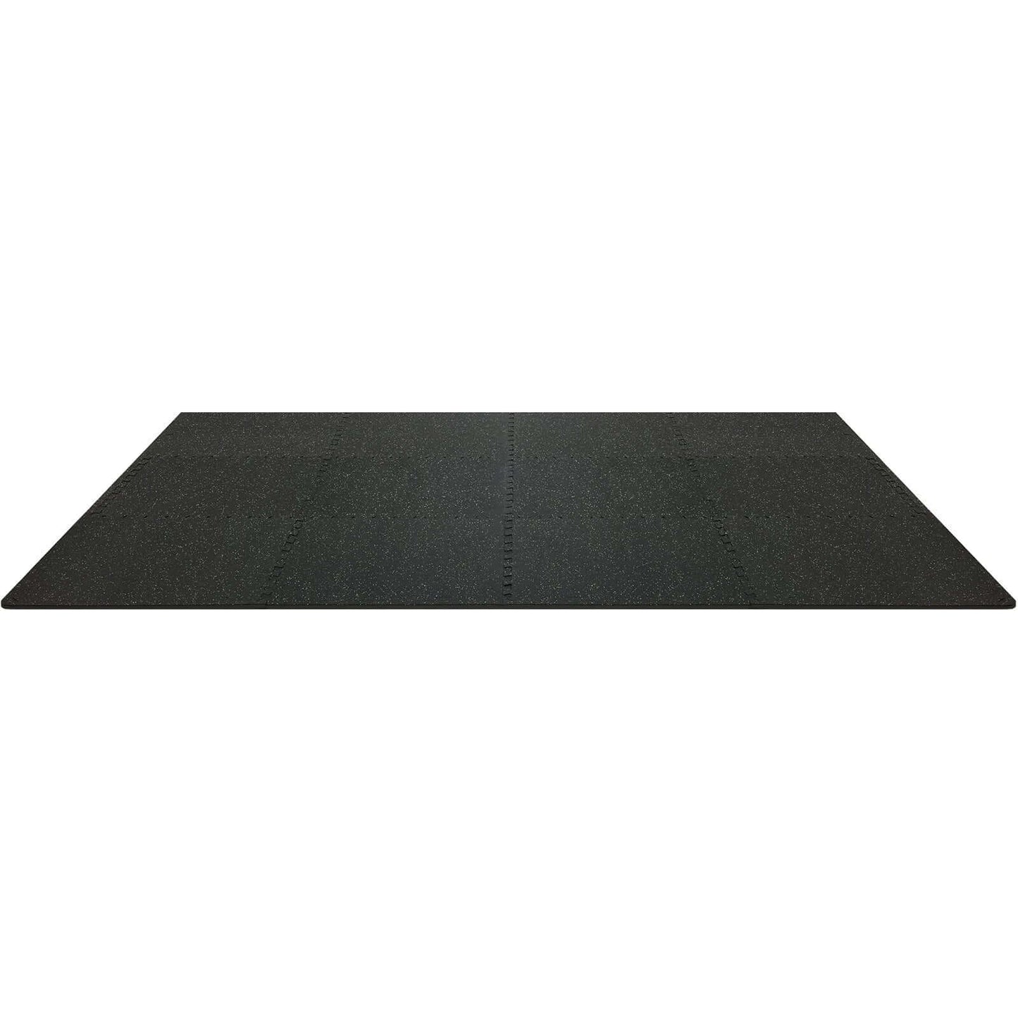 VEVOR 12 PCS 1/2 Inch Thick Gym Floor Mats, 24 X 24 EVA Foam & Rubber Top Interlocking Workout Floor Mats with 48 Sq.Ft Coverage, Waterproof Exercise Puzzle Flooring for Gym, Home, Garage, Basement, Black & Grey