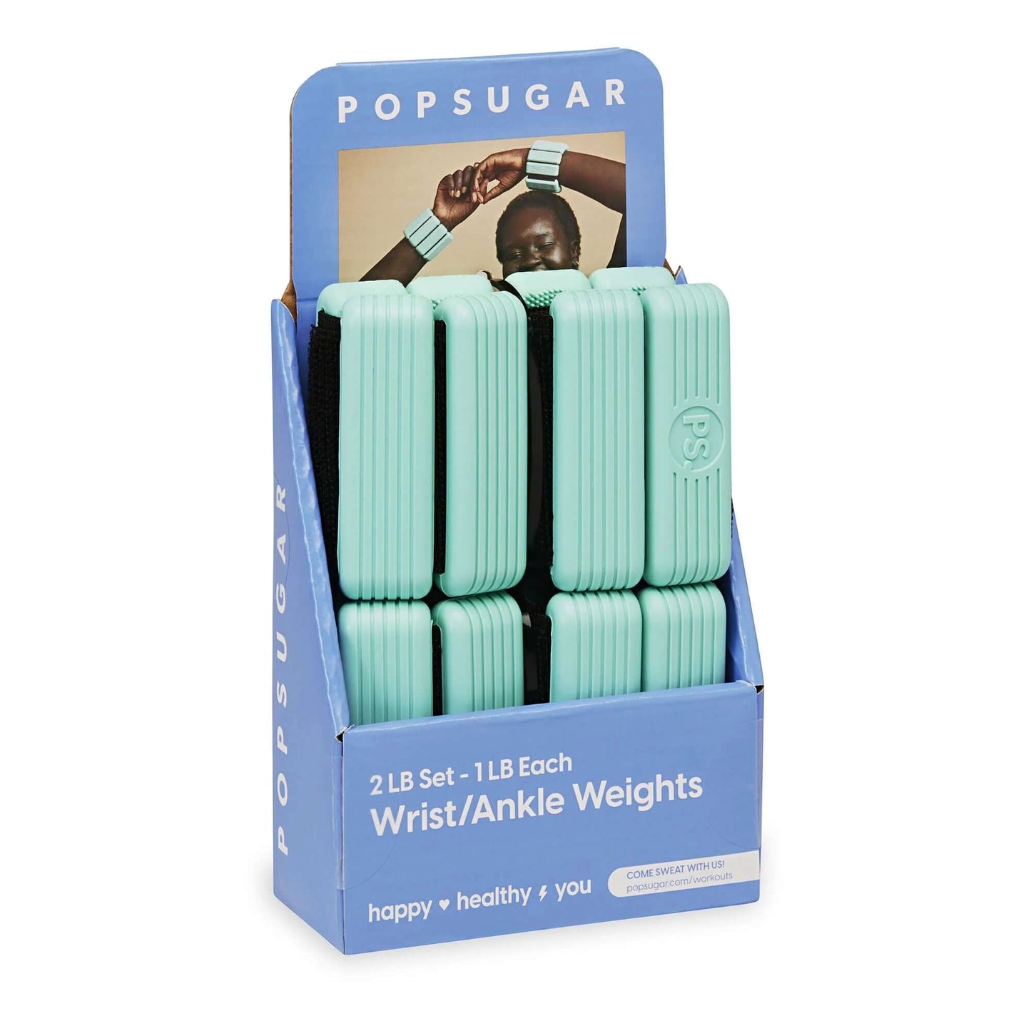 Wrist/ Ankle Weight, Set of 2, 1LB Each, Teal Blue