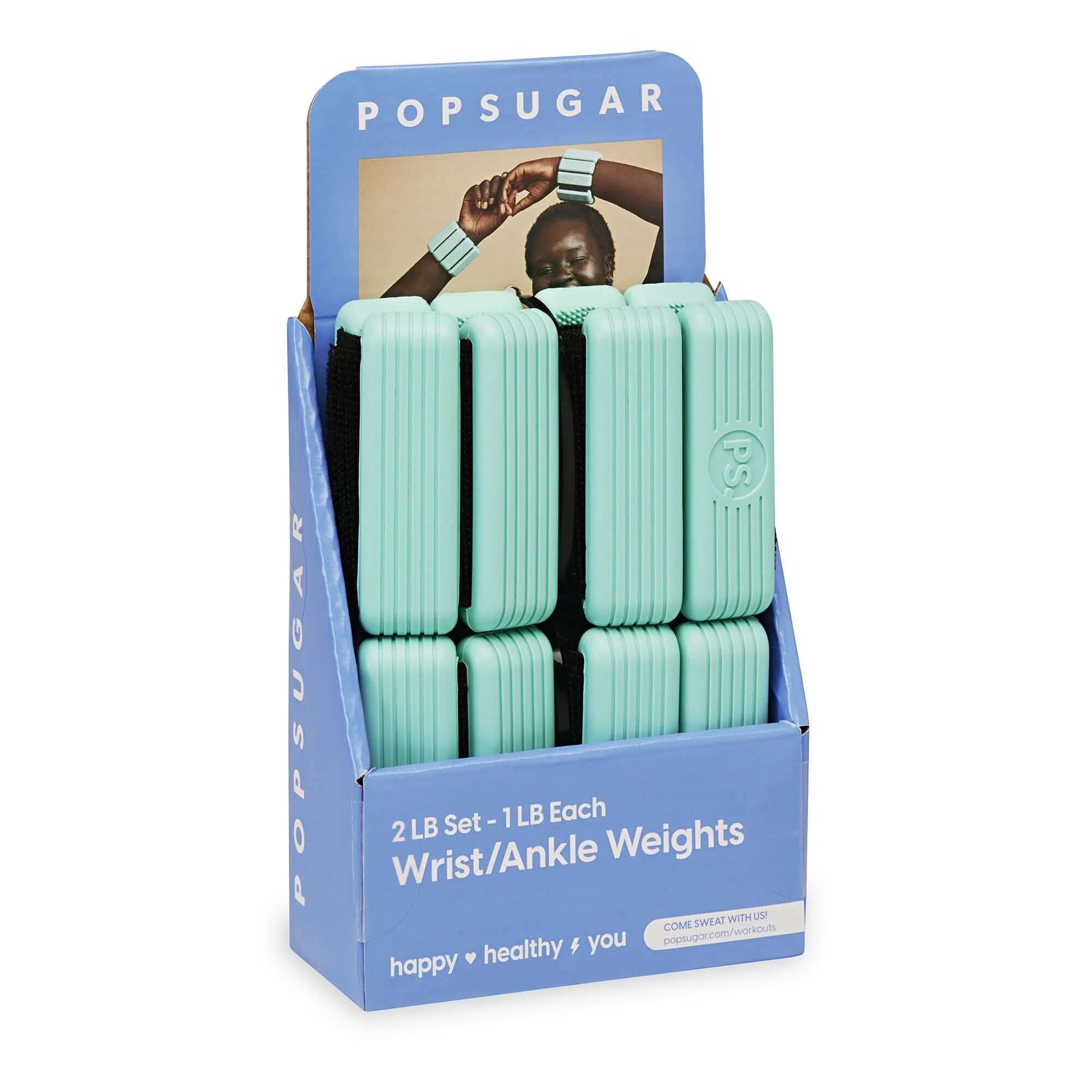 Wrist/ Ankle Weight, Set of 2, 1LB Each, Teal Blue