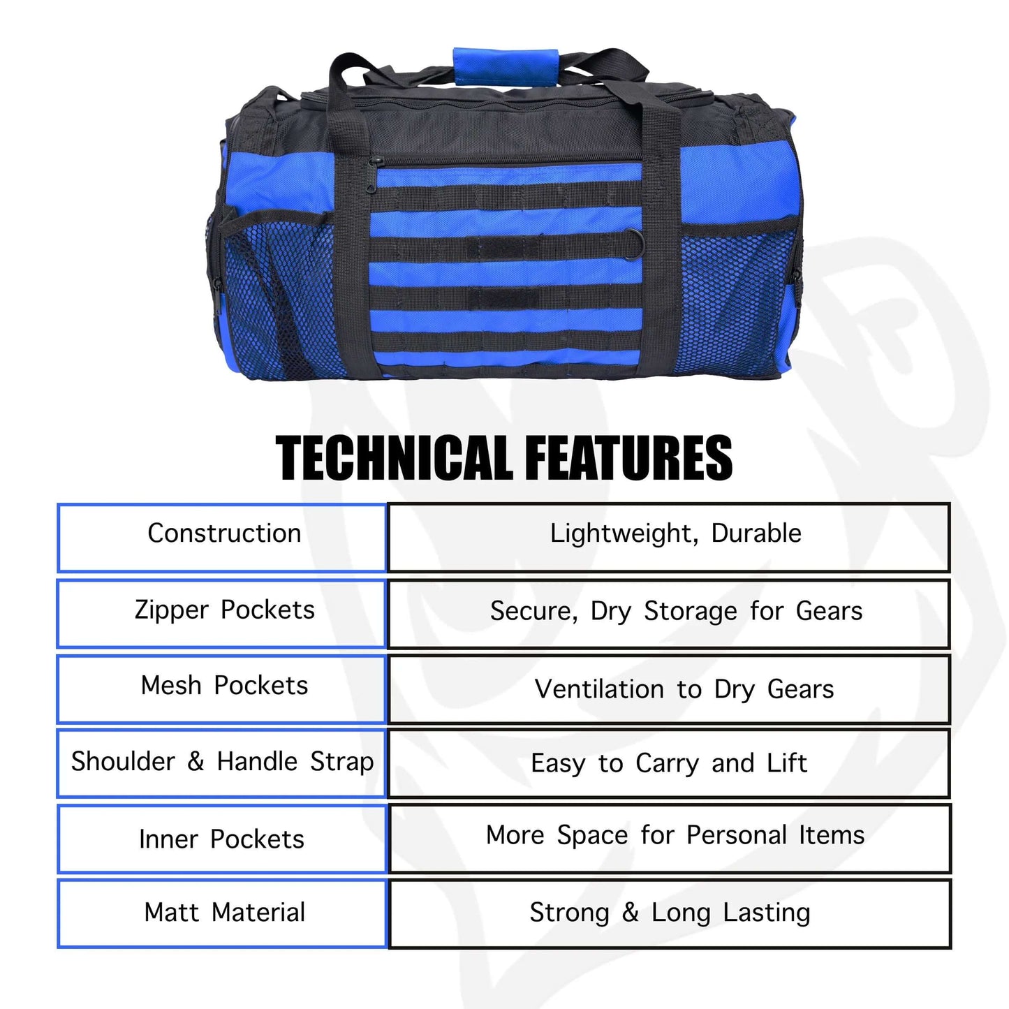 Beast Power Gear Gym Duffle Bag- Workout, Boxing, MMA, Sports Gym Bag with Shoes Compartment Adjustable Shoulder Strap for Men & Women