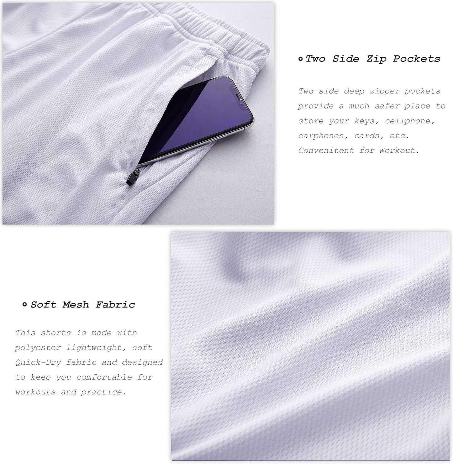 Men'S 2 Pack 7" Workout Running Shorts Quick Dry Lightweight Gym Shorts with Zip Pockets