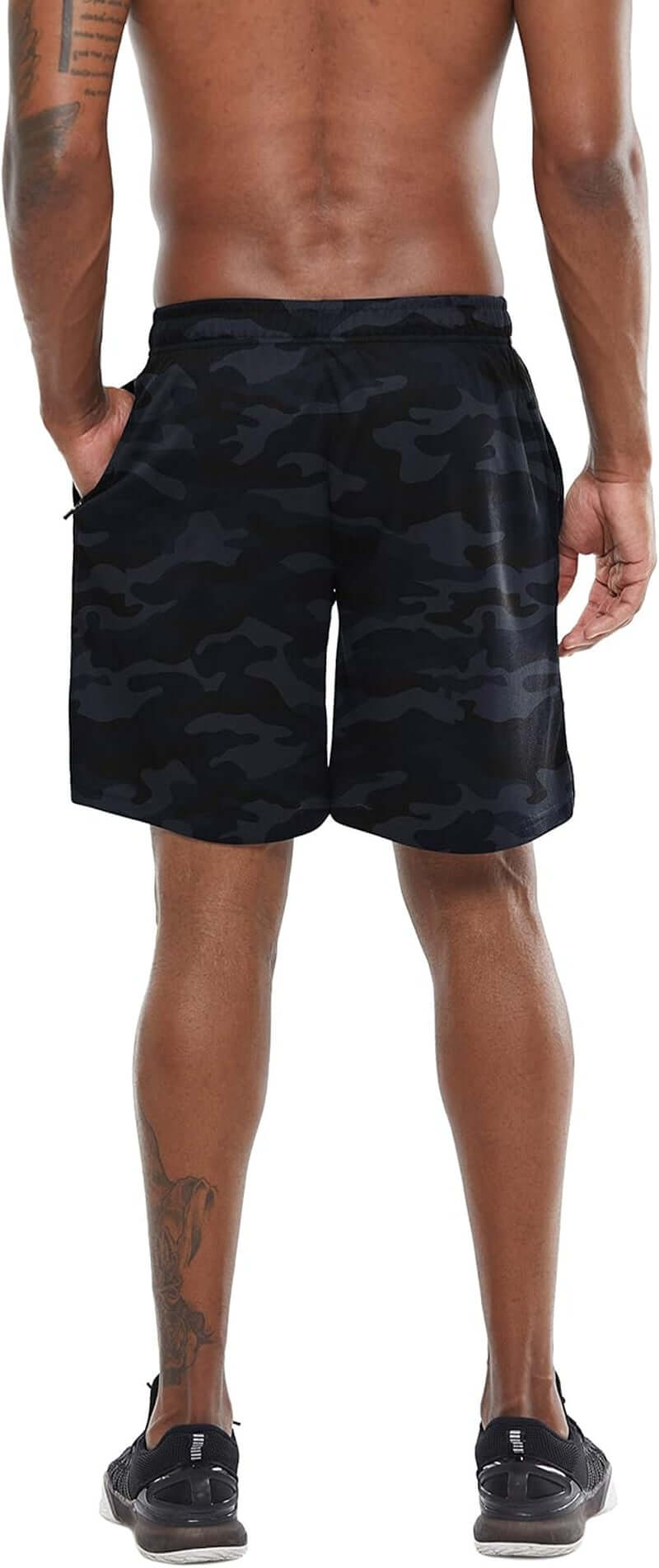 Men'S Workout Running Shorts Quick Dry Lightweight Gym Shorts with Zip Pockets