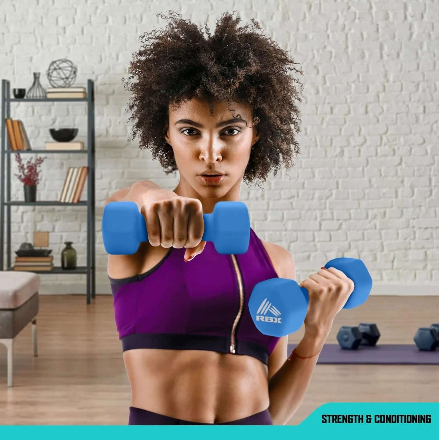 Weights Dumbbells Set - Neoprene Arm Weights with Non-Slip Grip, Training, Workout, Fitness, 10Lb