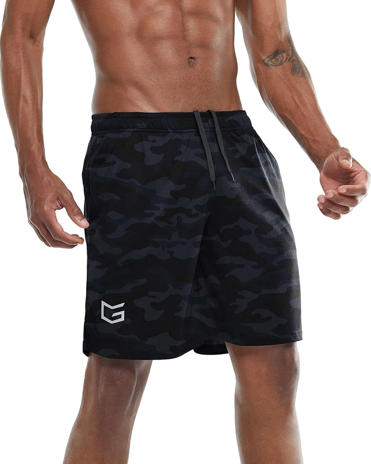 Men'S Workout Running Shorts Quick Dry Lightweight Gym Shorts with Zip Pockets