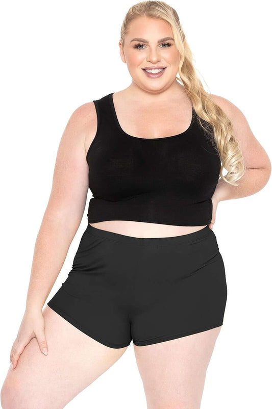 Women'S plus Size Nylon/Spandex Booty Shorts | X-Large - 3X