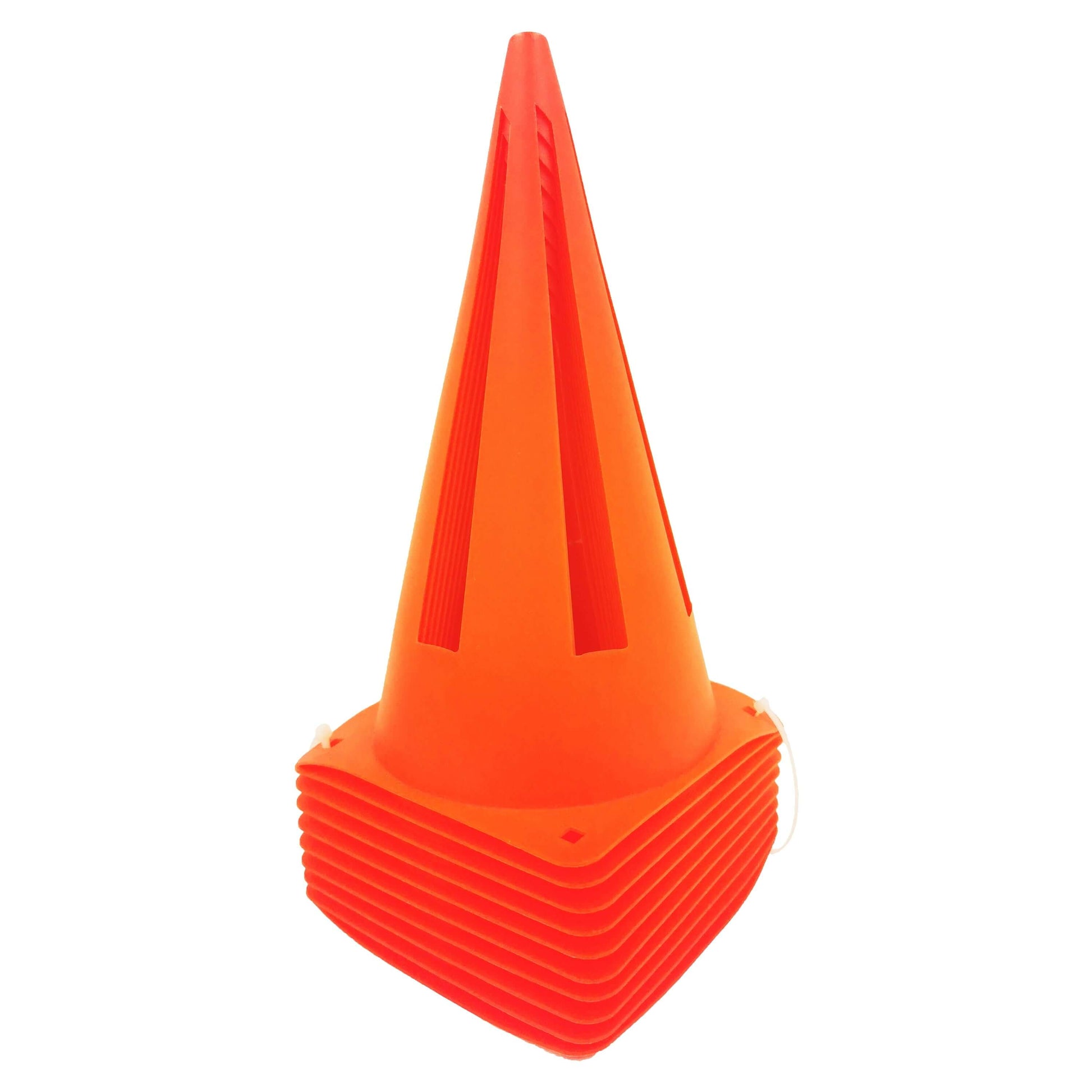 9" Orange Field Cones 10 Pack, Durable PVC Material, 5.25" Square Base, 1.25 Lbs, New