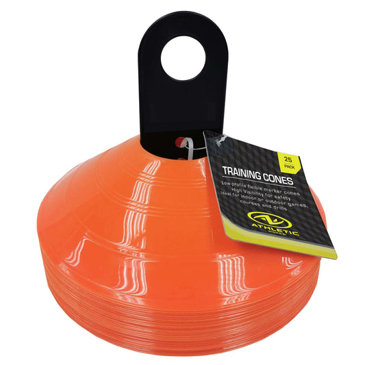 Orange Low-Profile Sports Training Cones, 25 Piece, Plastic