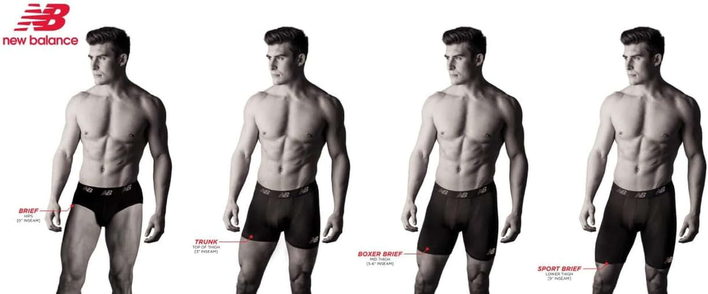 Men'S Performance Boxer Briefs with Fly, Breathable Stretch Underwear, Moisture Wicking, Soft Waistband (3 Pack)