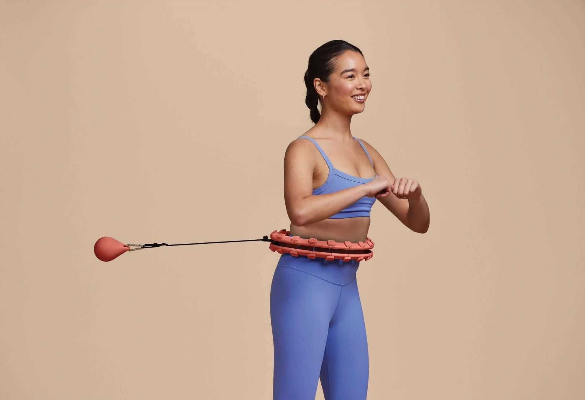 Weighted Fitness Hoop, Adjustable Diameter, One Hoop and Weight Attachment