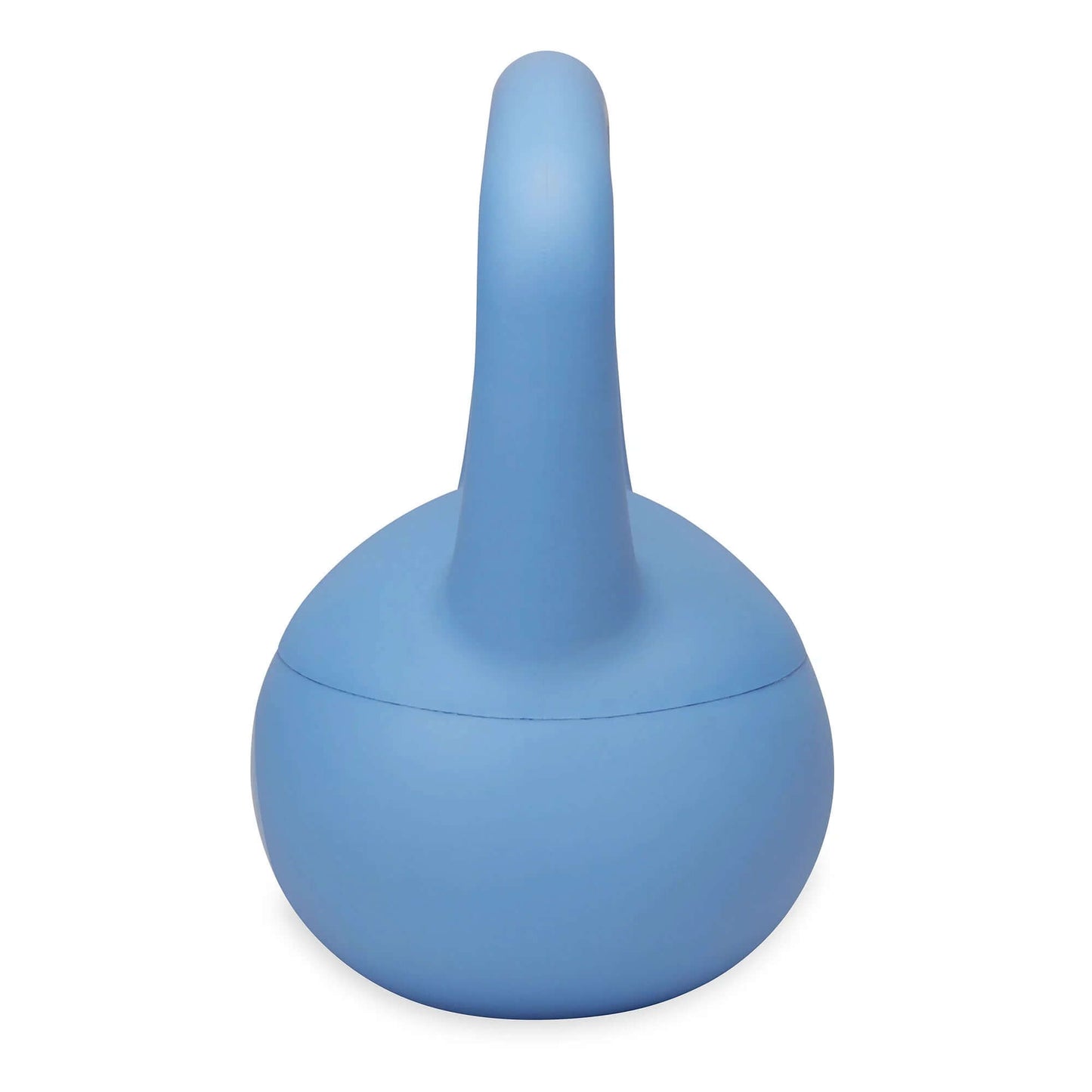 Popsugar sand filled kettlebell in blue with a soft shell coating and easy-grip handle for versatile workouts.