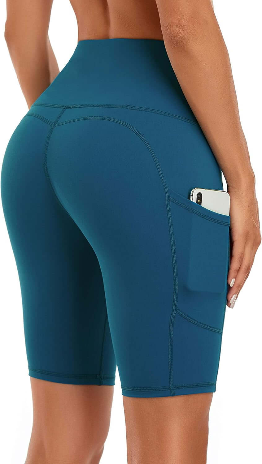 Women'S Short Yoga Side Pockets High Waist Workout Running Shorts